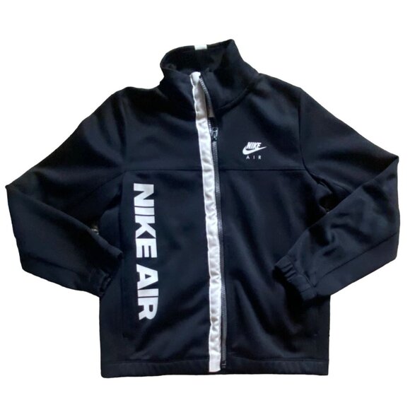 Nike Air Youth Zip Up Logo Track Jacket-Black/White-Small-GUC - Picture 1 of 6